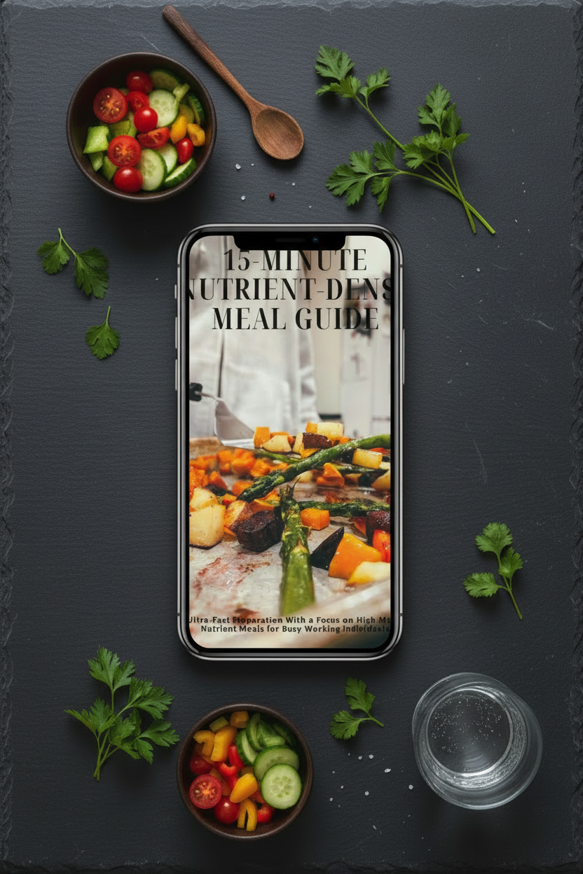 15-Minute Nutrient-Dense Meal Guide – Phone Mockup